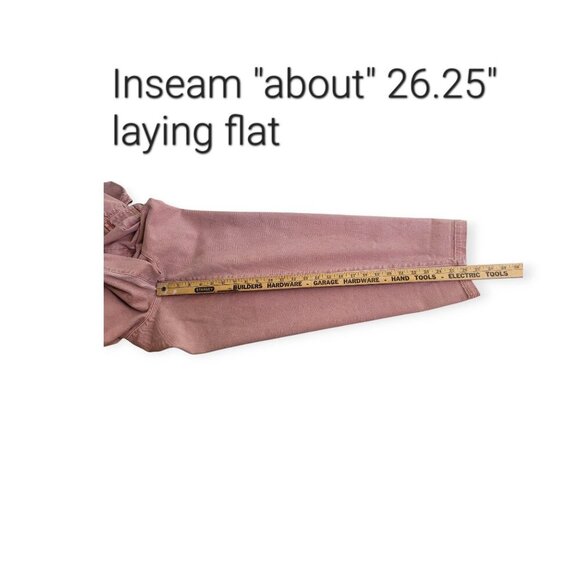 Mauby Blush Pink Puff Sleeve Denim Jumpsuit Small NWT Adjustable Belt - Picture 10 of 16